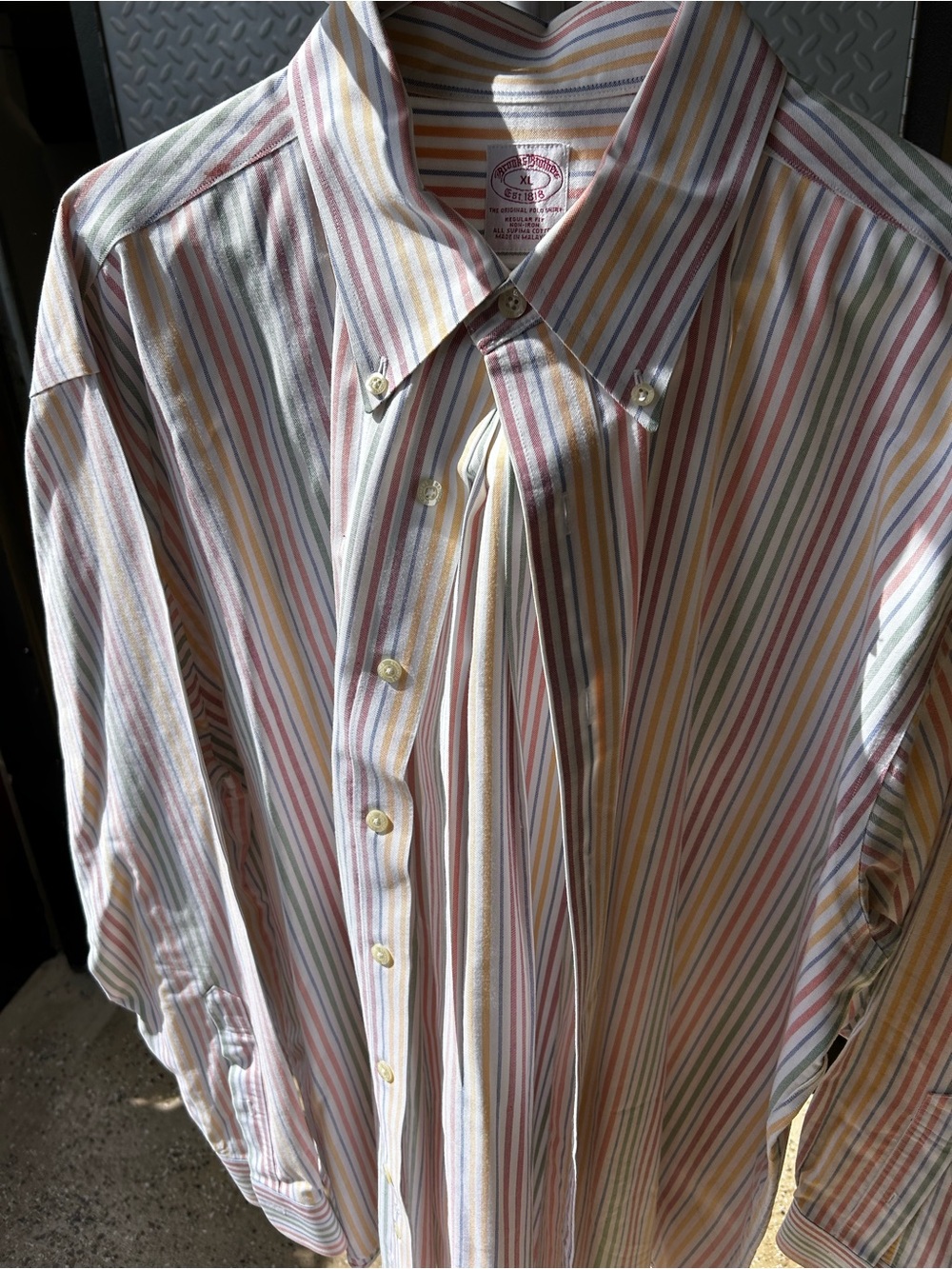 Brooks Brothers Multistripe Pastel Button-Down Dress Shirt